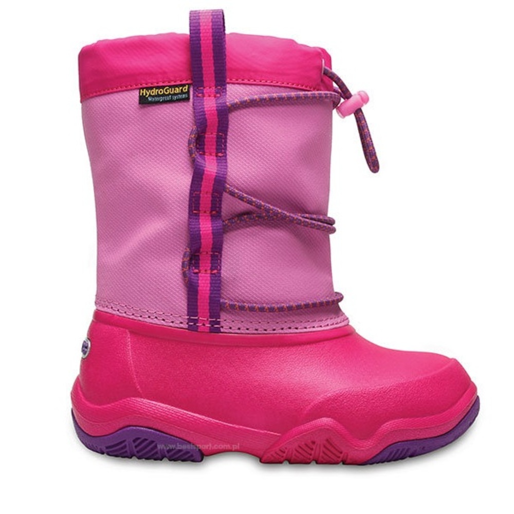 NEW Crocs Kids Pink Swiftwater Waterproof Boots Size J3 (Ages 5+)